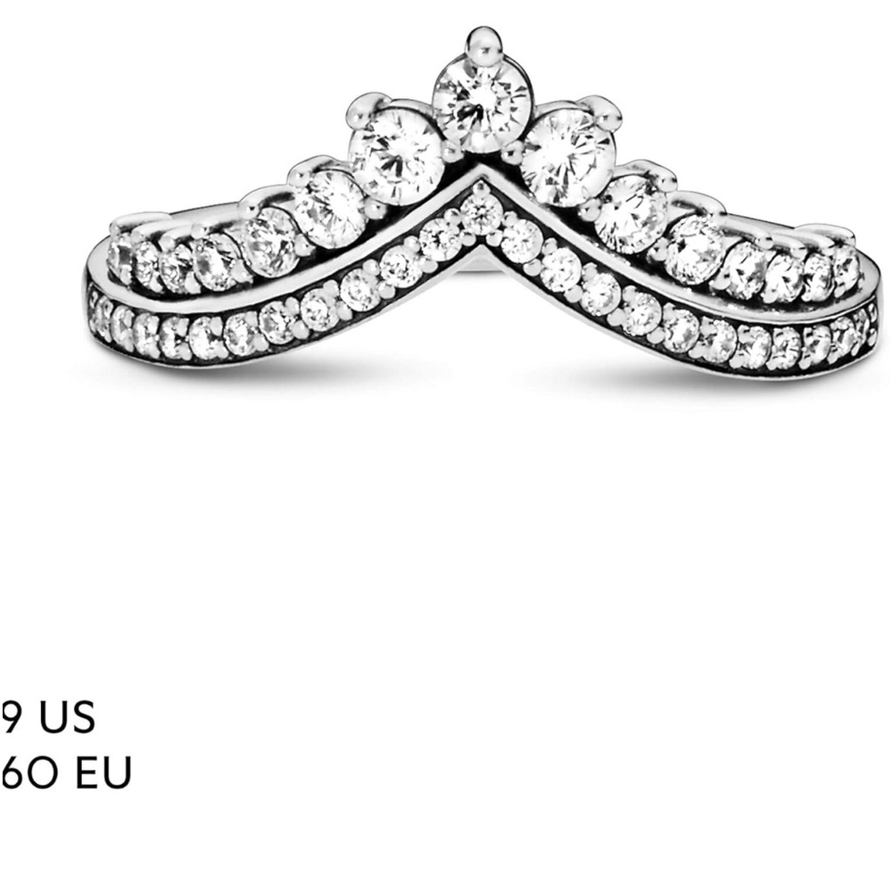 SIZE 9 - PANDORA Princess Wishbone Tiara Ring💍